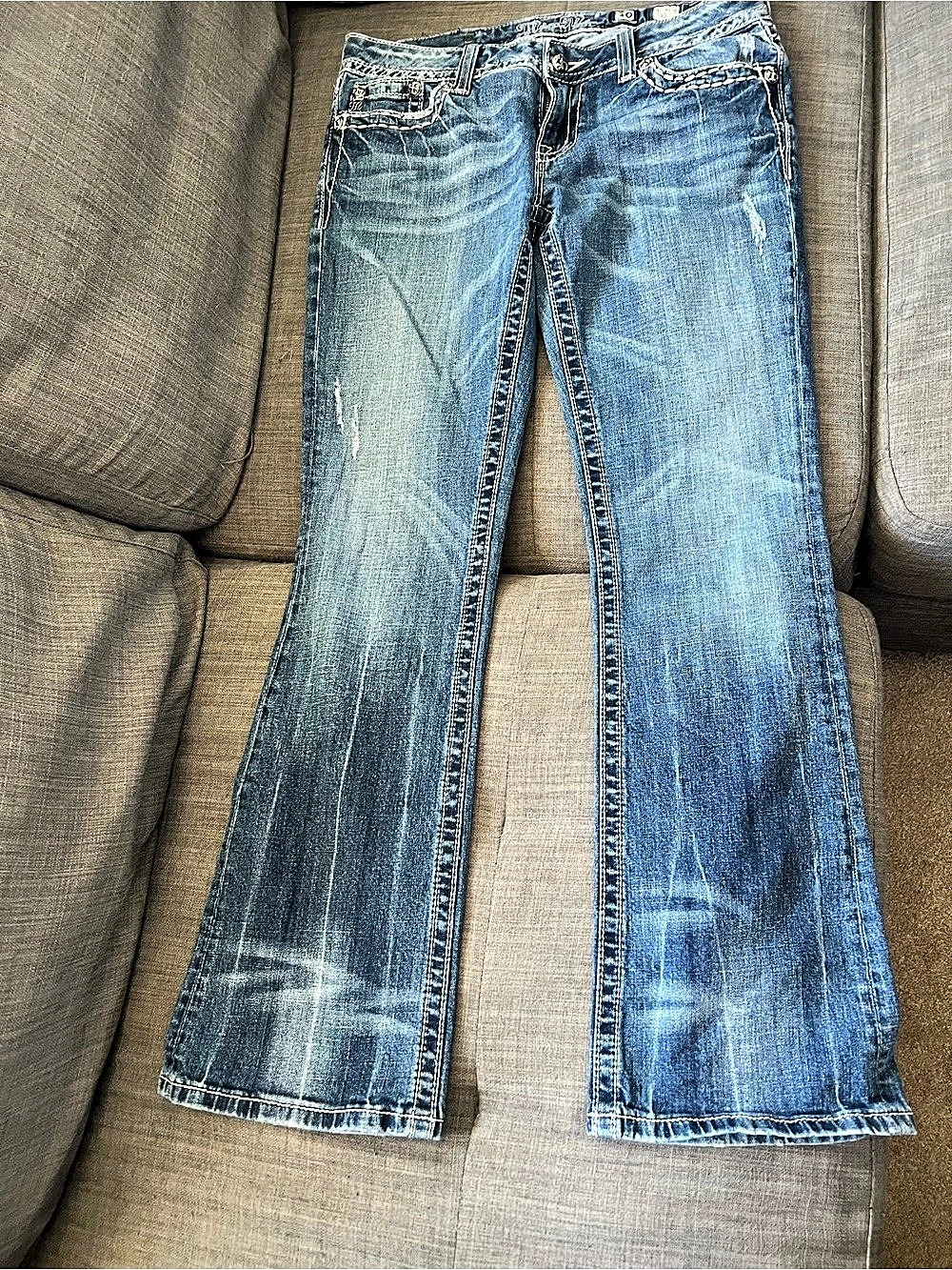 Miss Me Women's Boot Cut Jeans in Blue Waist 30